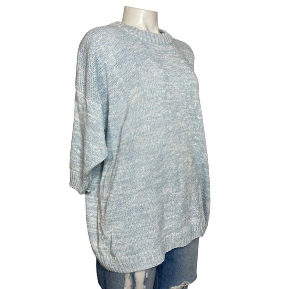 Vintage Venezia Light Blue Half Sleeve Sweater Size 2X - Picture 5 of 9